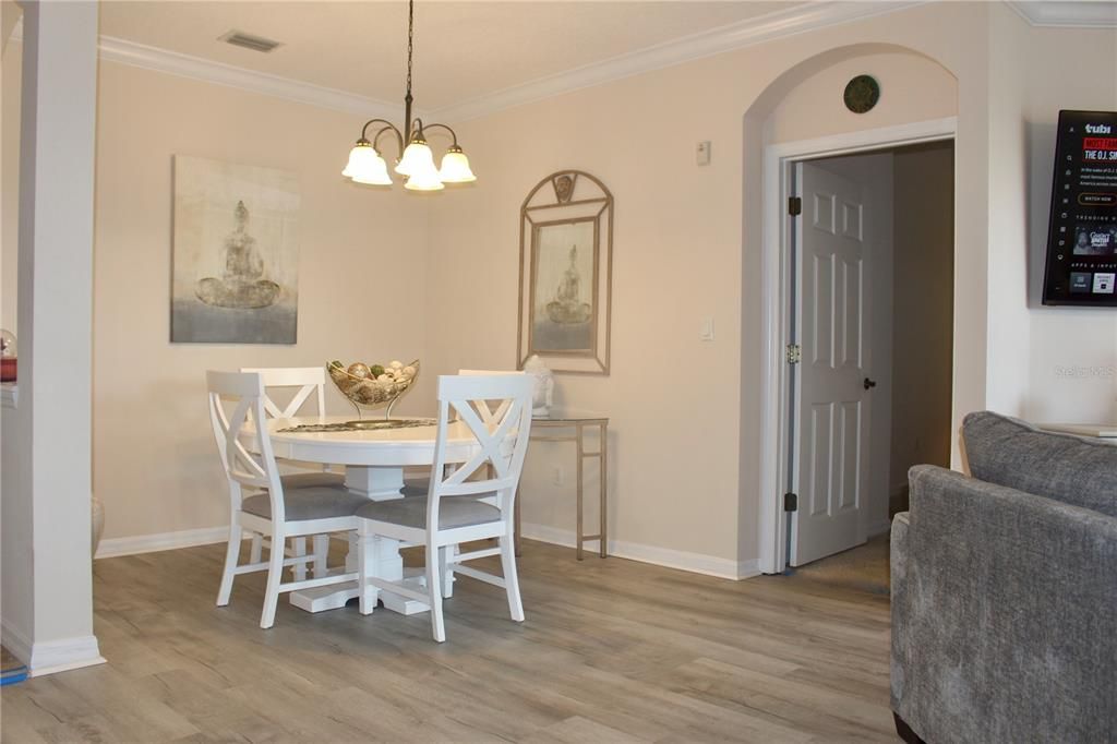 New flooring in Dining area.