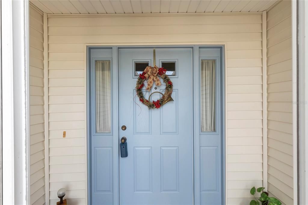 Front door with sidelites.