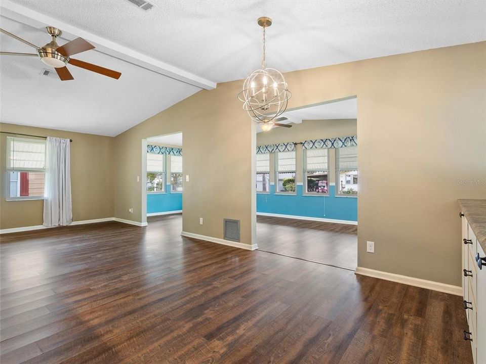 Looking into Living and Florida rooms