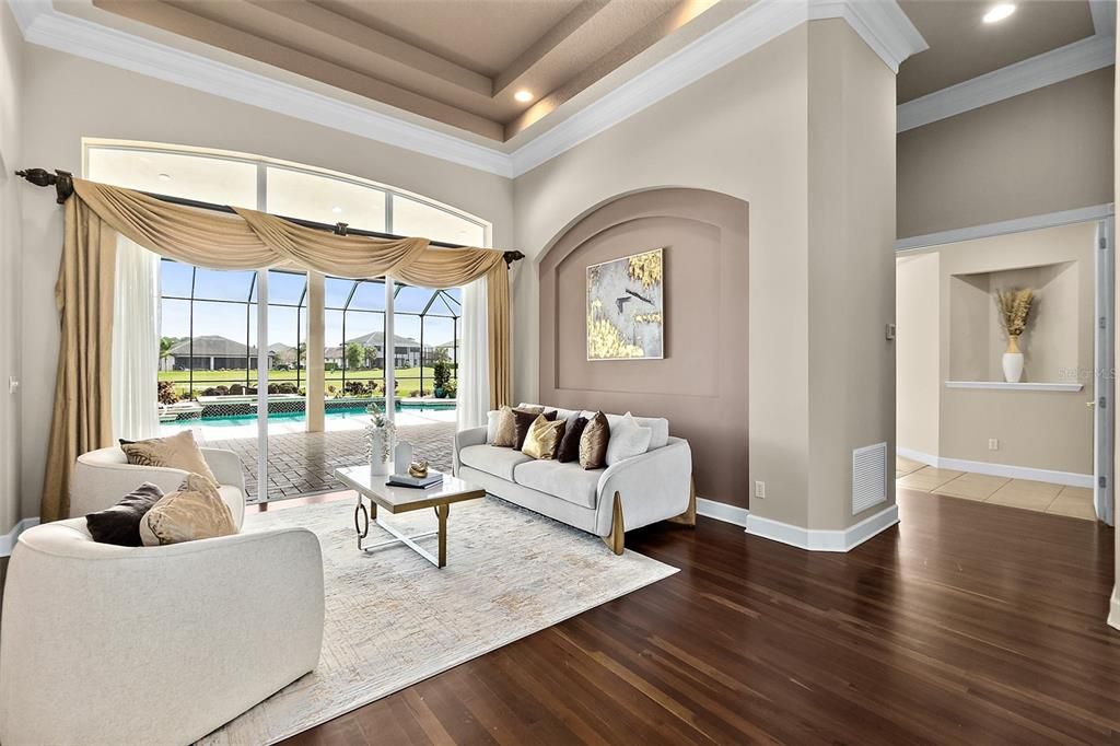 Formal Living Room w/Double Tray Ceiling & Crown Molding