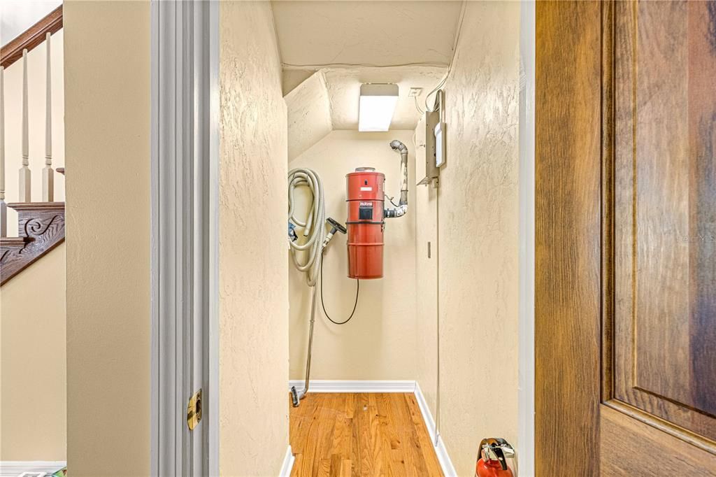 Utility Closet under the stairs.