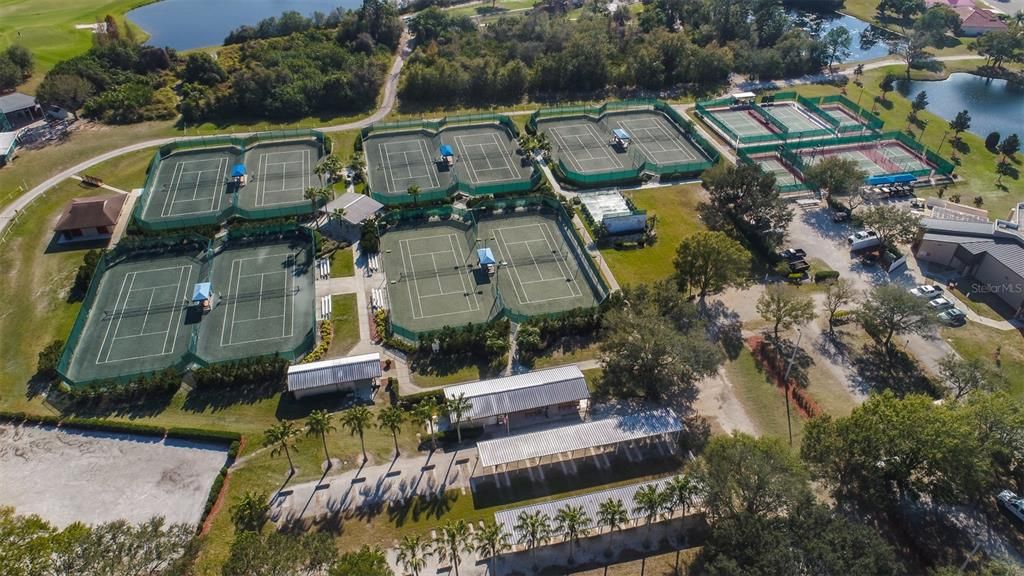 Ariel view of Tennis and Pickleball Courts in Sun City Center