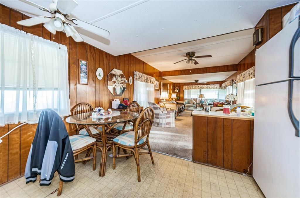 Kitchen opens to Living room