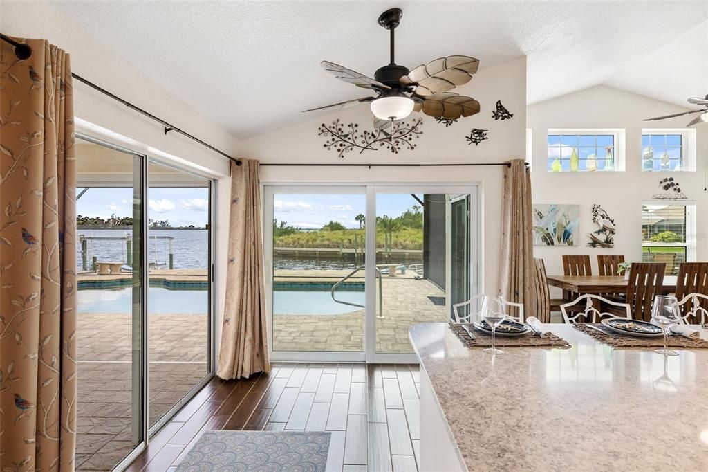 Beautiful views, large paver lanai and opportunities for enjoying marine life from your backyard
