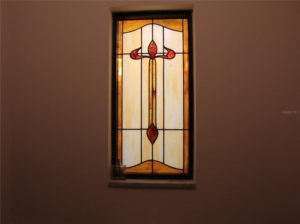 Primary Bathroom stained glass window