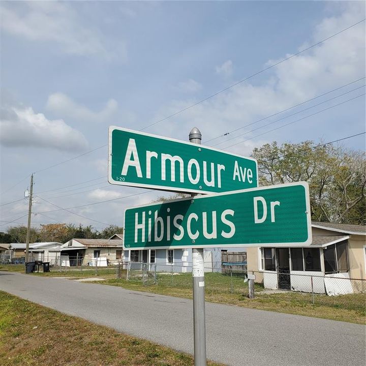 On the corner of Armour Avenue and Hibiscus Dr.