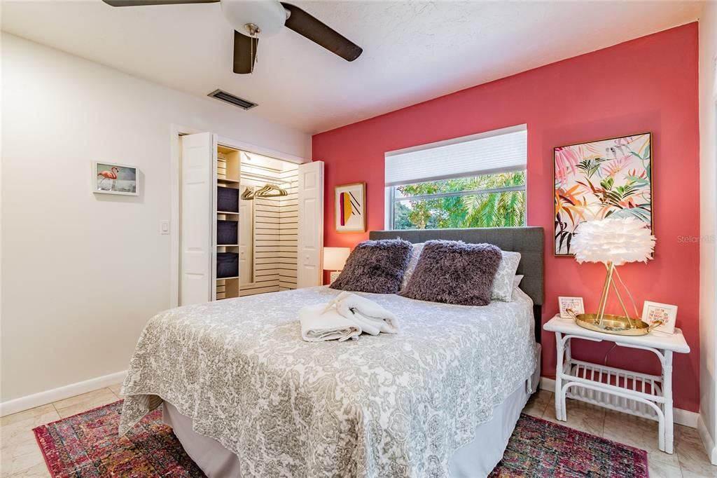 Bedroom 2 with queen bed and large closet