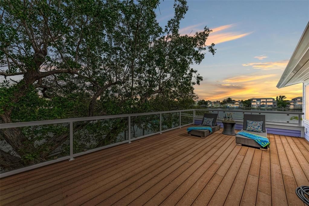 Sun Deck off Primary Bedroom at Sunset