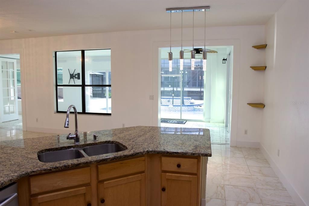 Kitchen view to the pool