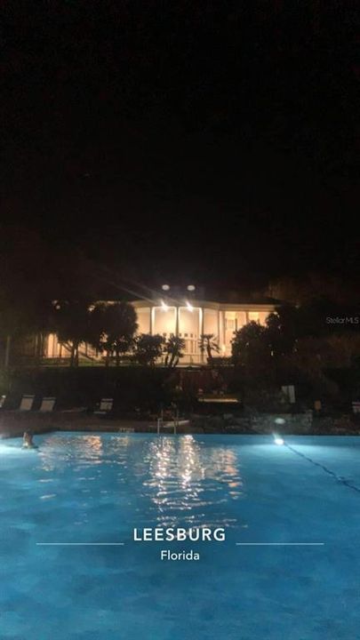 Manor Pool at night