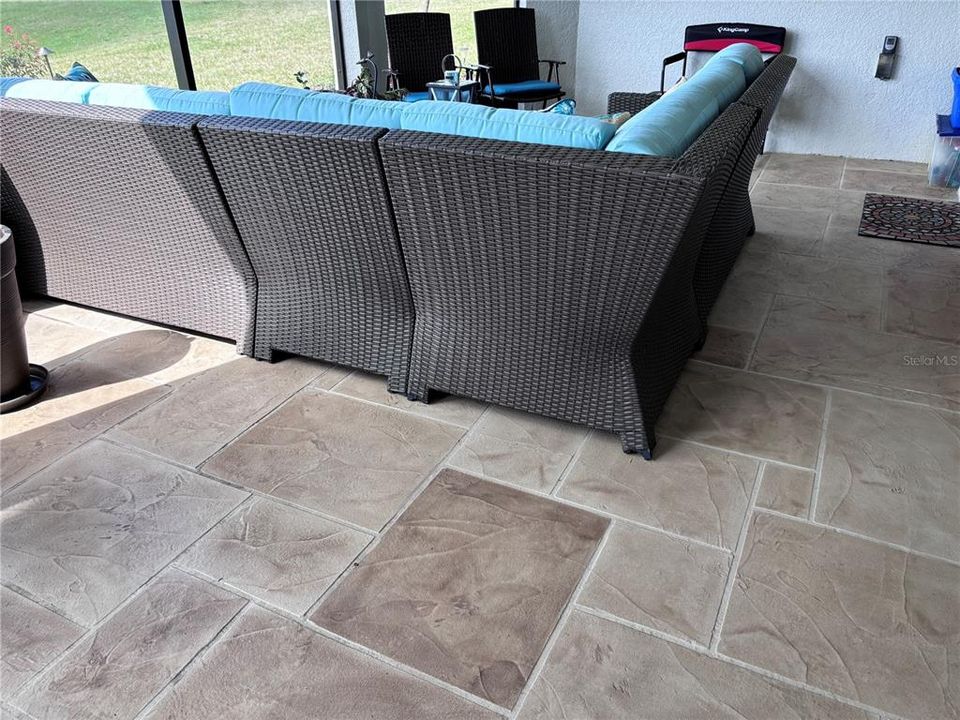 Stylish Concrete Overlay Flooring on Lanai