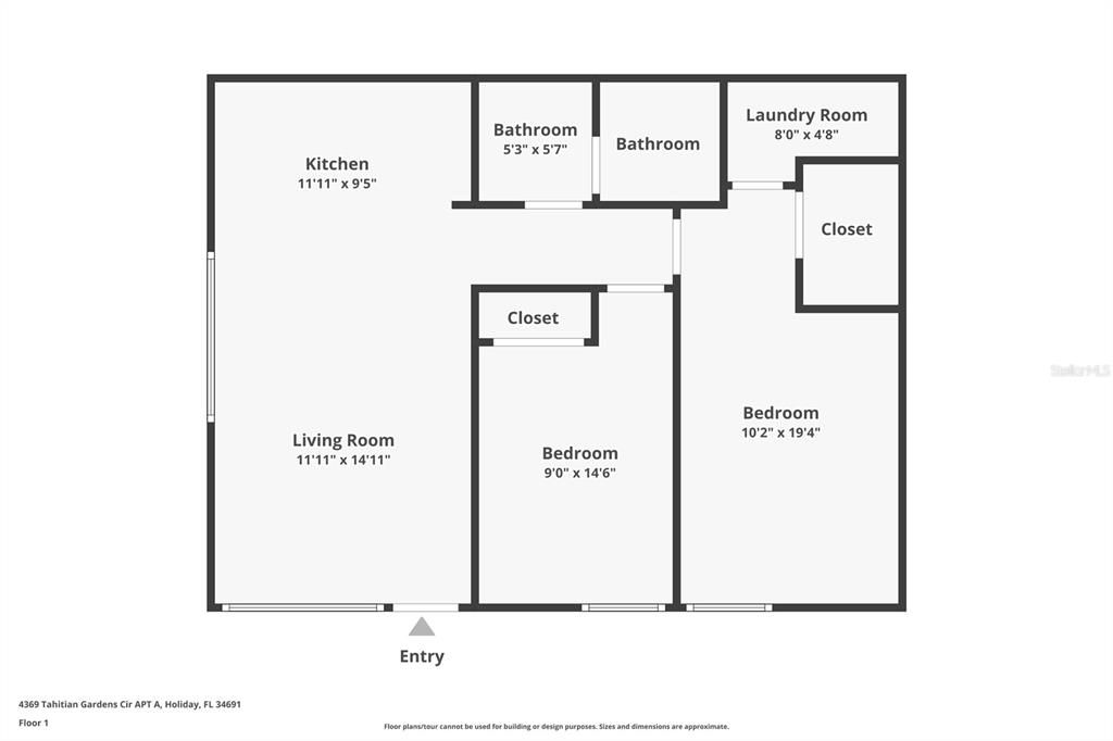 For Sale: $132,500 (2 beds, 1 baths, 825 Square Feet)