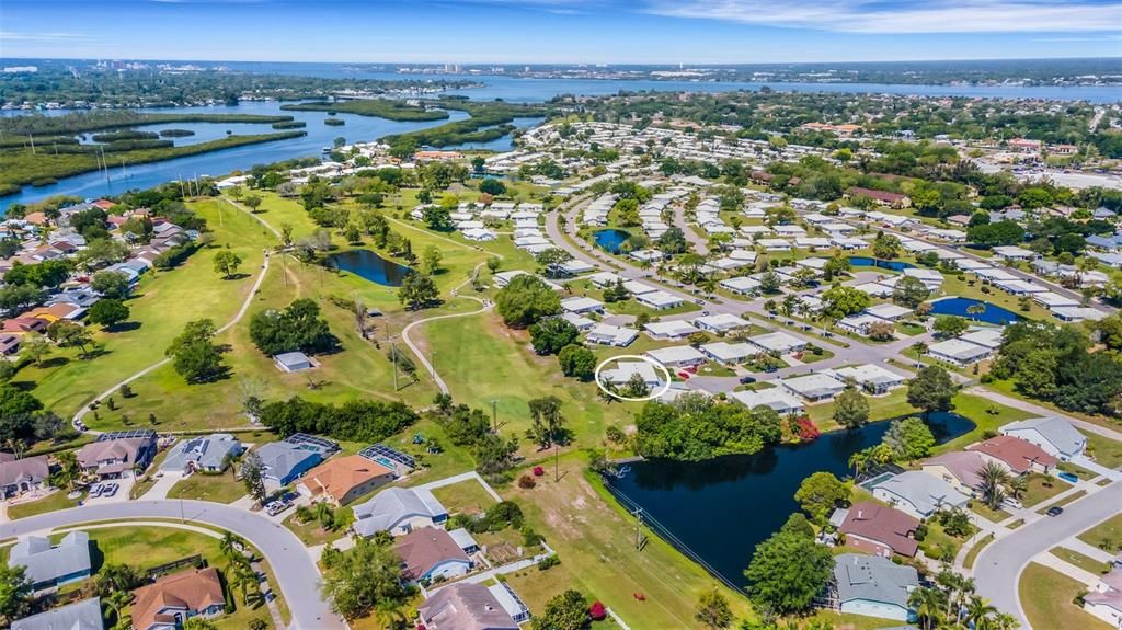 Great photo showing how the golf course meanders through the community. That big body of water to the top of the photo is the Manatee River.