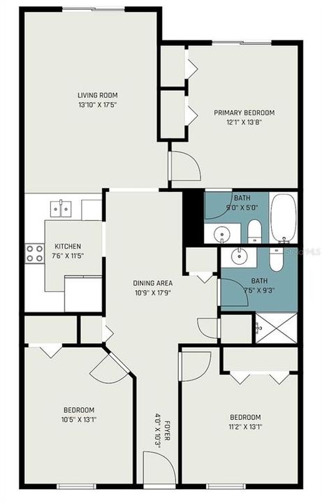 Floor plan - room sizes estimated