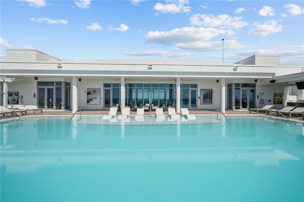 Rooftop pool and clubhouse