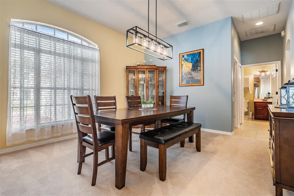 Formal dining area at front of home