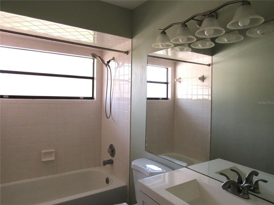 Full Guest Bath With Tub / Shower Combination.