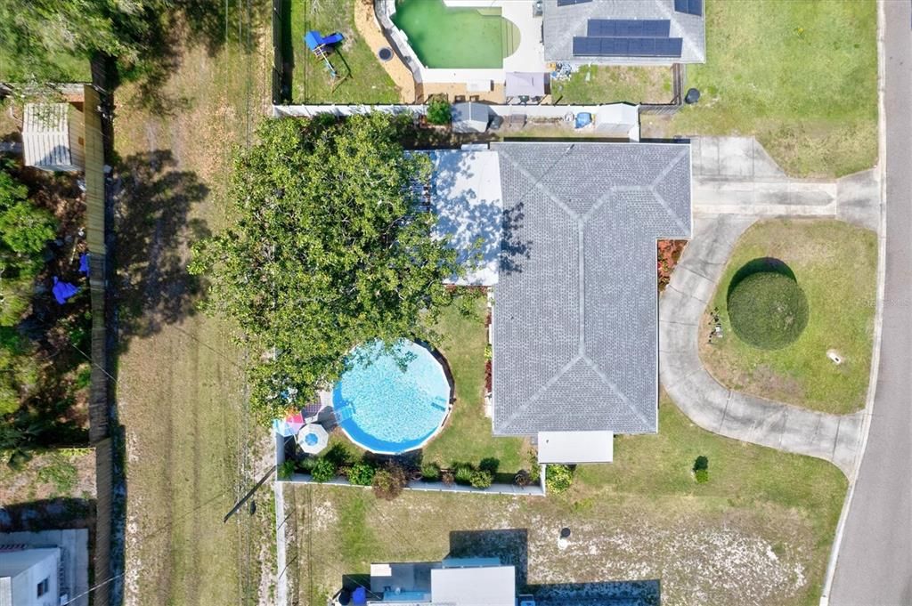 Aerial view. Pool removed, not included in sale.