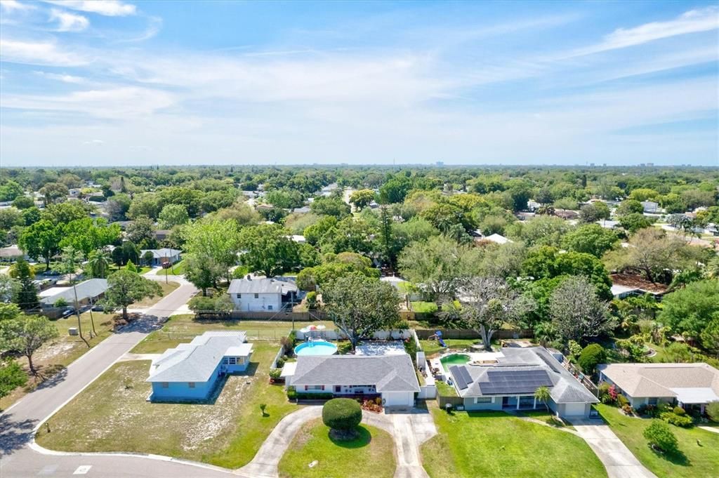 Aerial view. Pool removed, not included in sale.