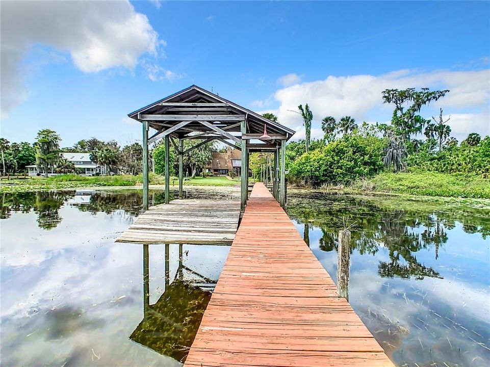 Dock and boathouse.