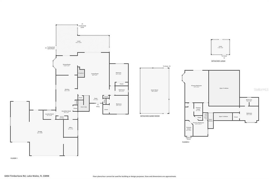 Combined floor plan with game room