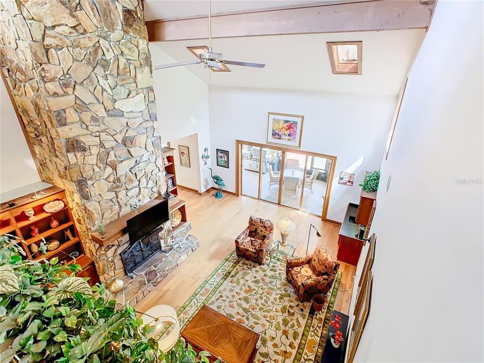 View from the 2nd floor looking down to the living room.