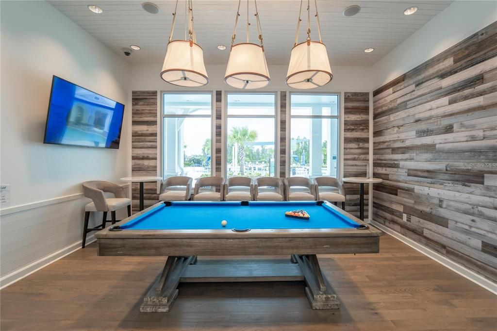 Pool table at clubhouse