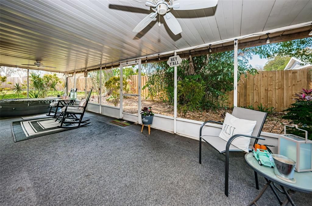 Private oversized outdoor enclosed, screened, covered lanai