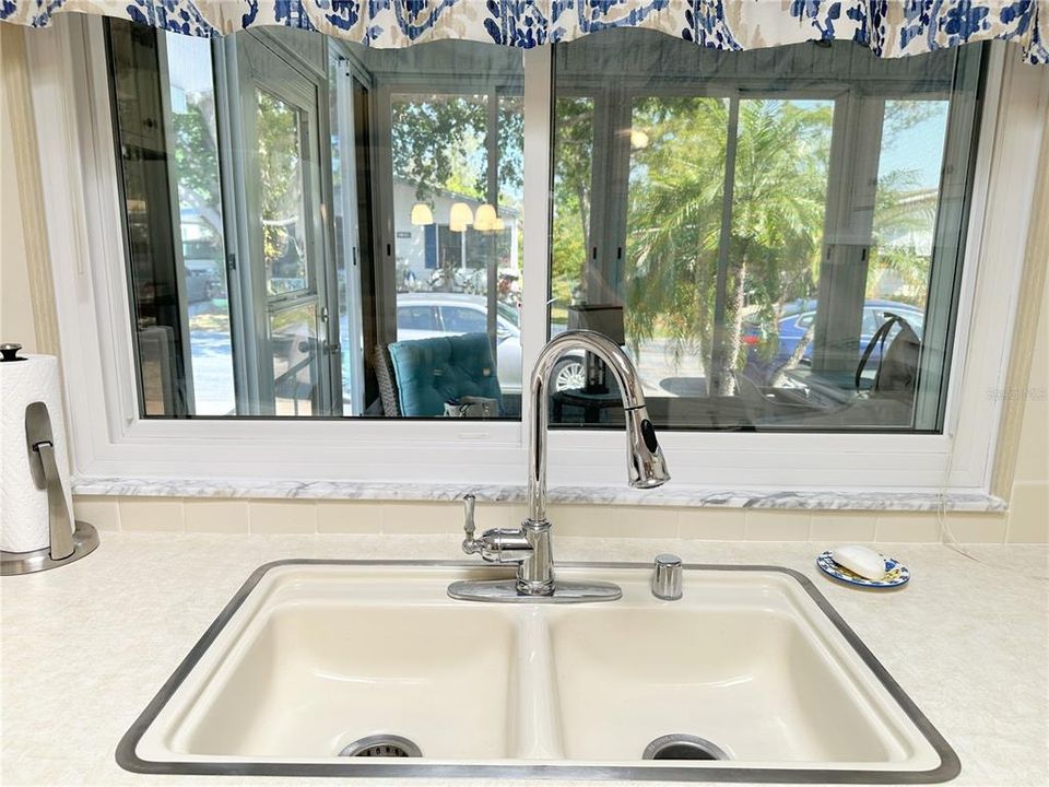 View over kitchen sink