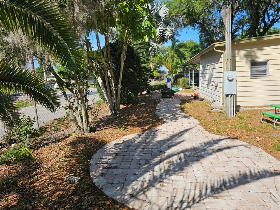 Walk way path to shed from House
