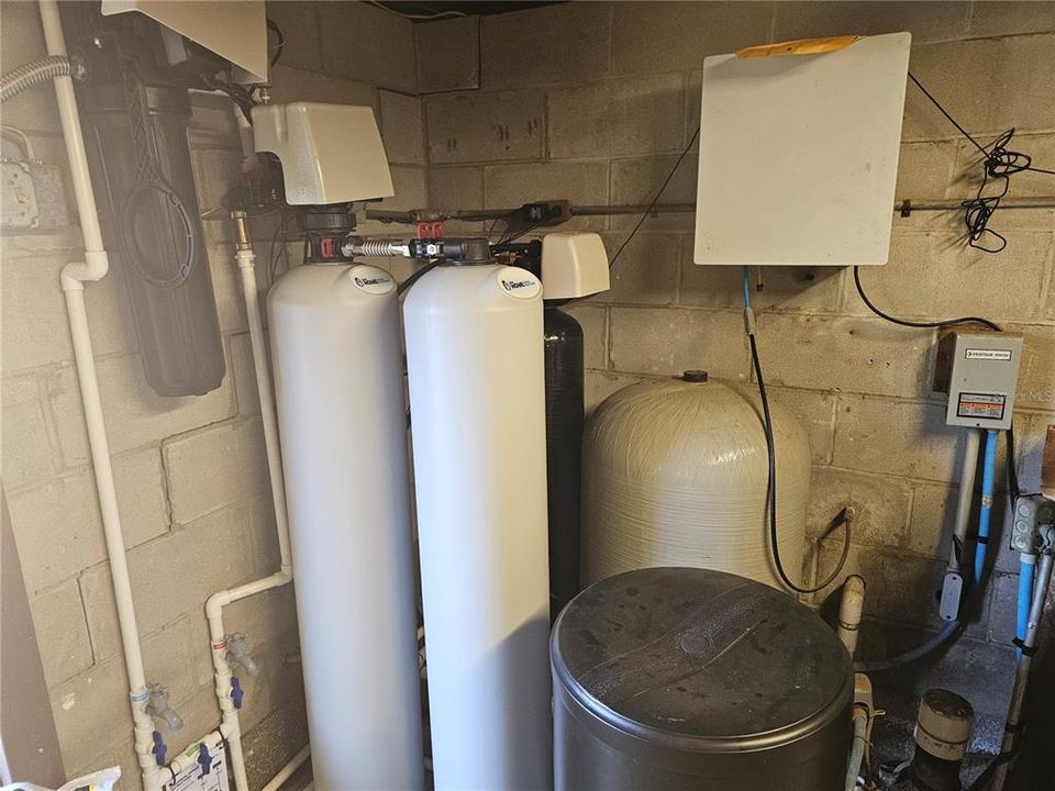 Water Softner in Storage Shed