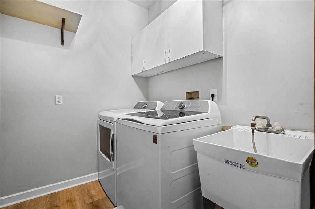 Indoor laundry room with folding area not shown