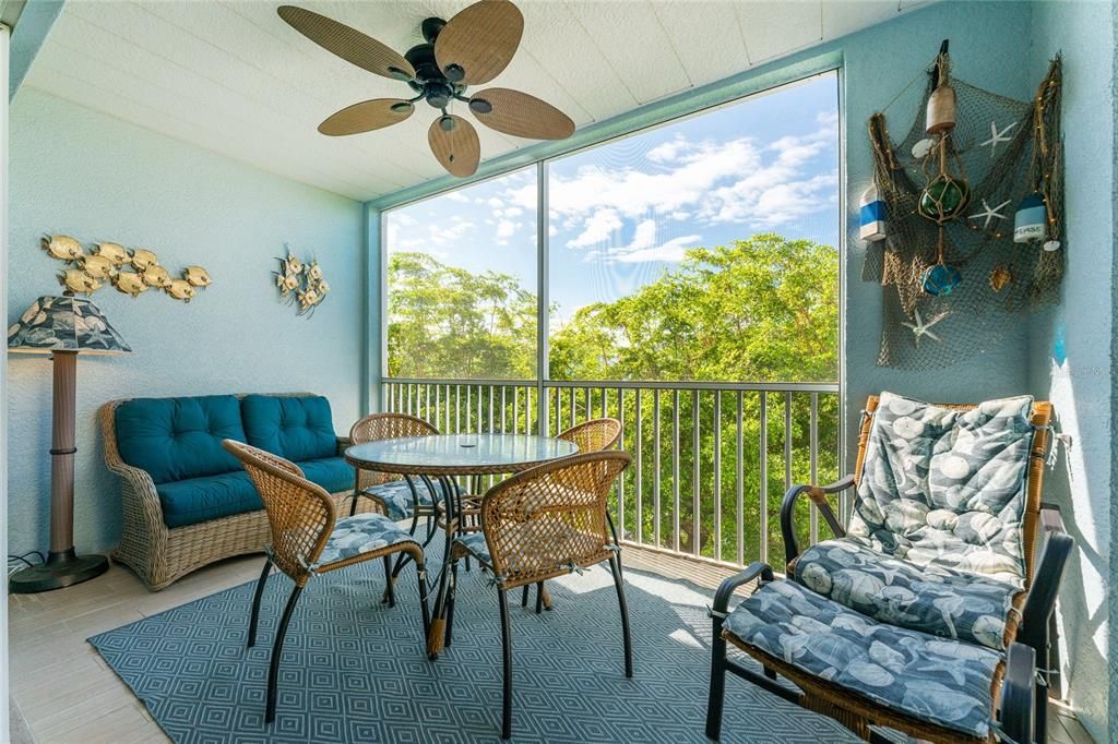 Wonderful screened porch overlooking the pond