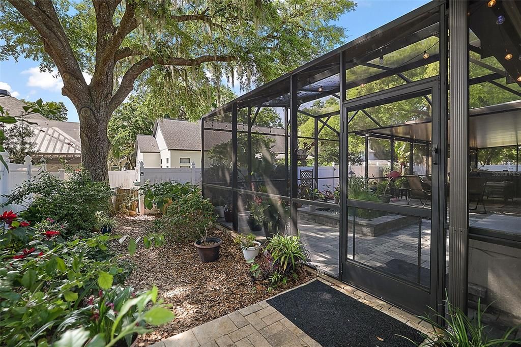 Patio just outside the screened entertaining space