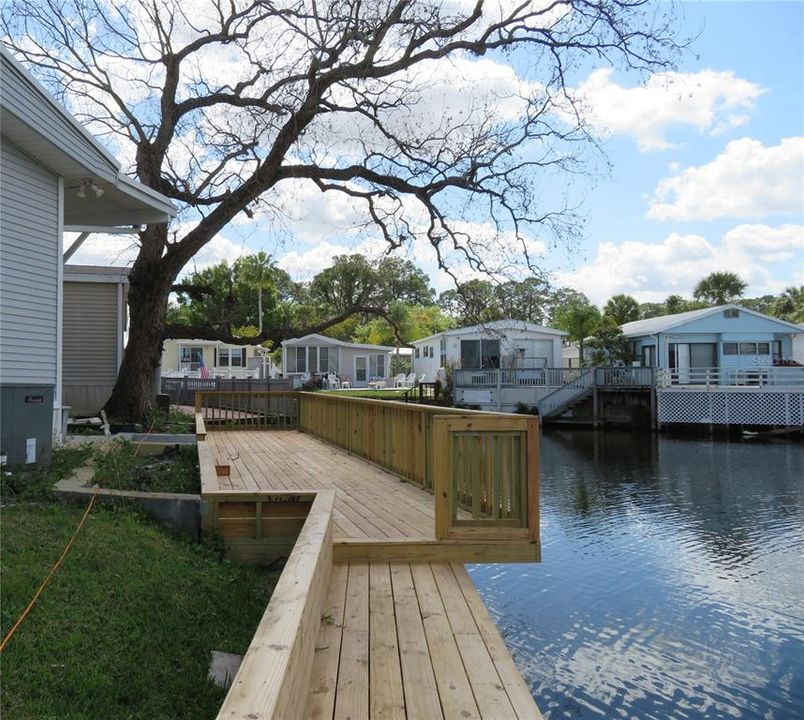 Boat dock adjoins deck