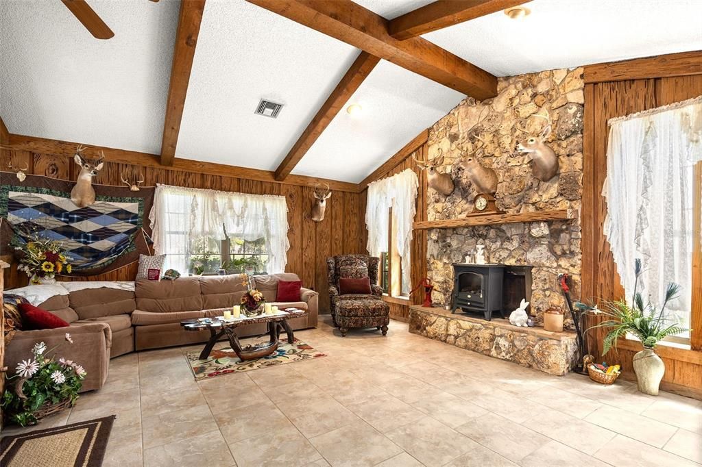 Family Room/Den with wood burning fireplace