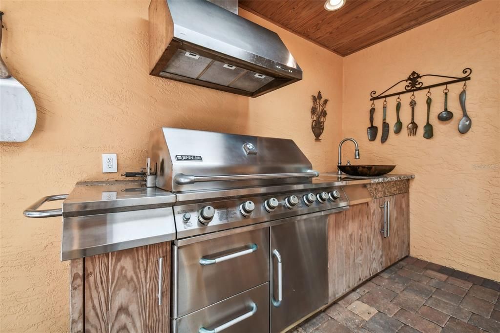 Pizza Oven located in outdoor kitchen