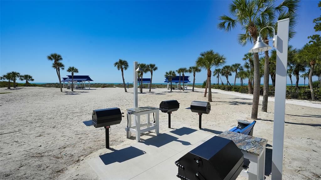Grill area at the Bay Isles Beach Club