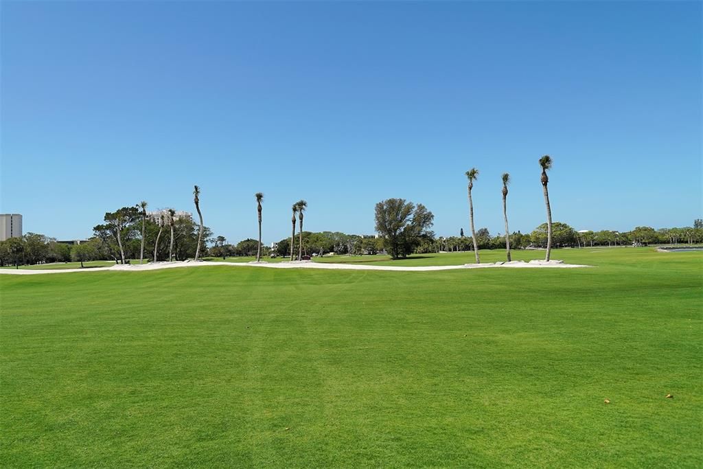 The Longboat Key Club private golf course in front of Grand Bay