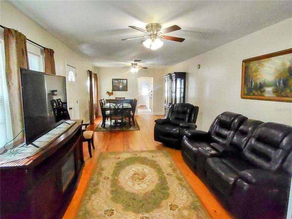 Living room and dining room open floor plan