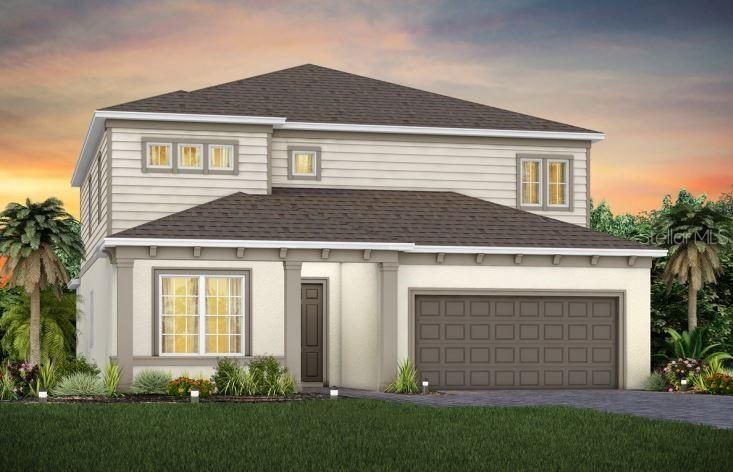 Exterior Design. Artistic rendering for this new construction home. Pictures are for illustrative purposes only. Elevations, colors and options may vary.