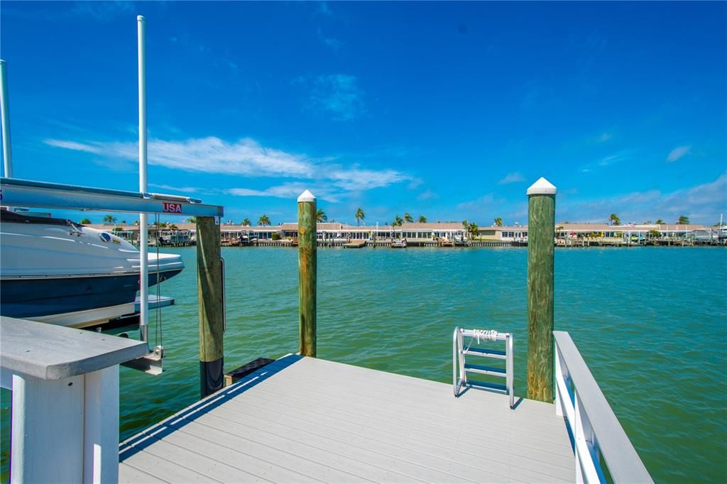 The lower dock gives you easy access to your boat as well as storage underneath for kayaks.