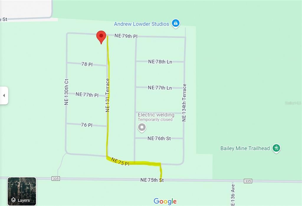 Highlighted directions to property