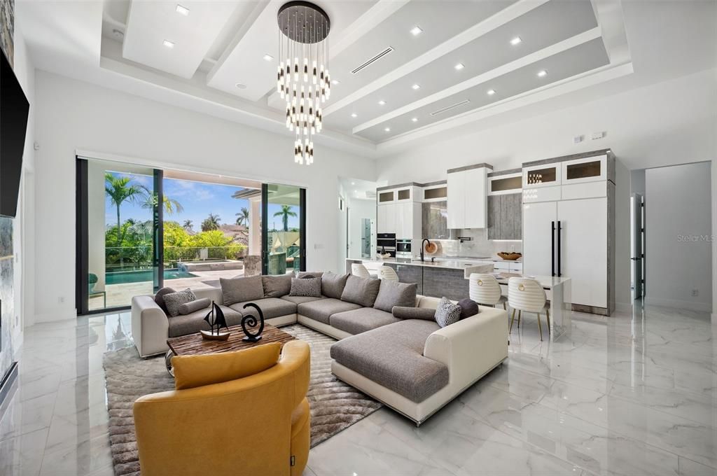 Living room with a tropical view