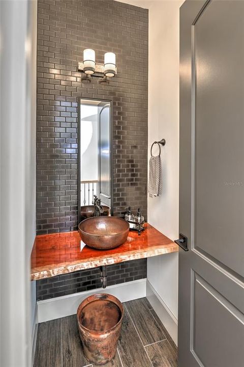 2nd level 1/2 bath with copper sink