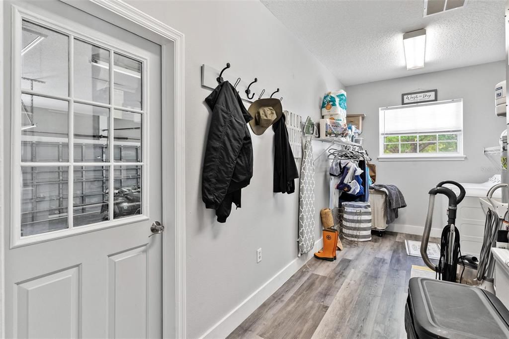 Inside laundry leading to garage