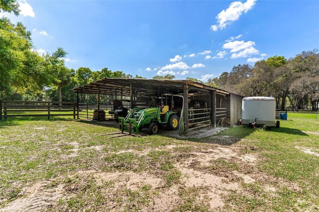 Barn with 4 stalls and storage area