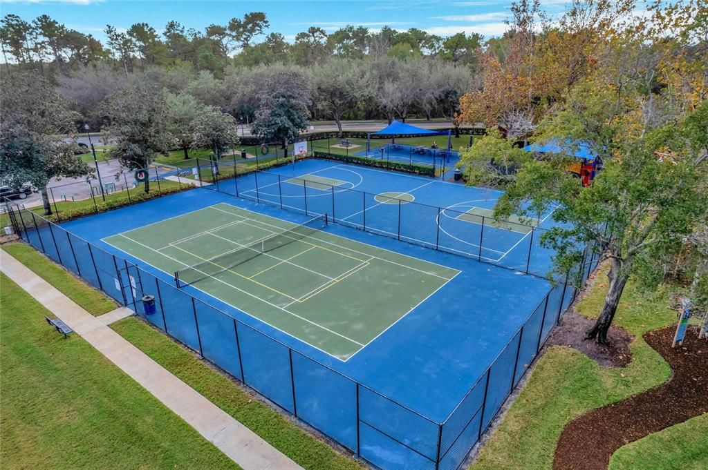 Tennis and Basketball Courts at the Community Park.