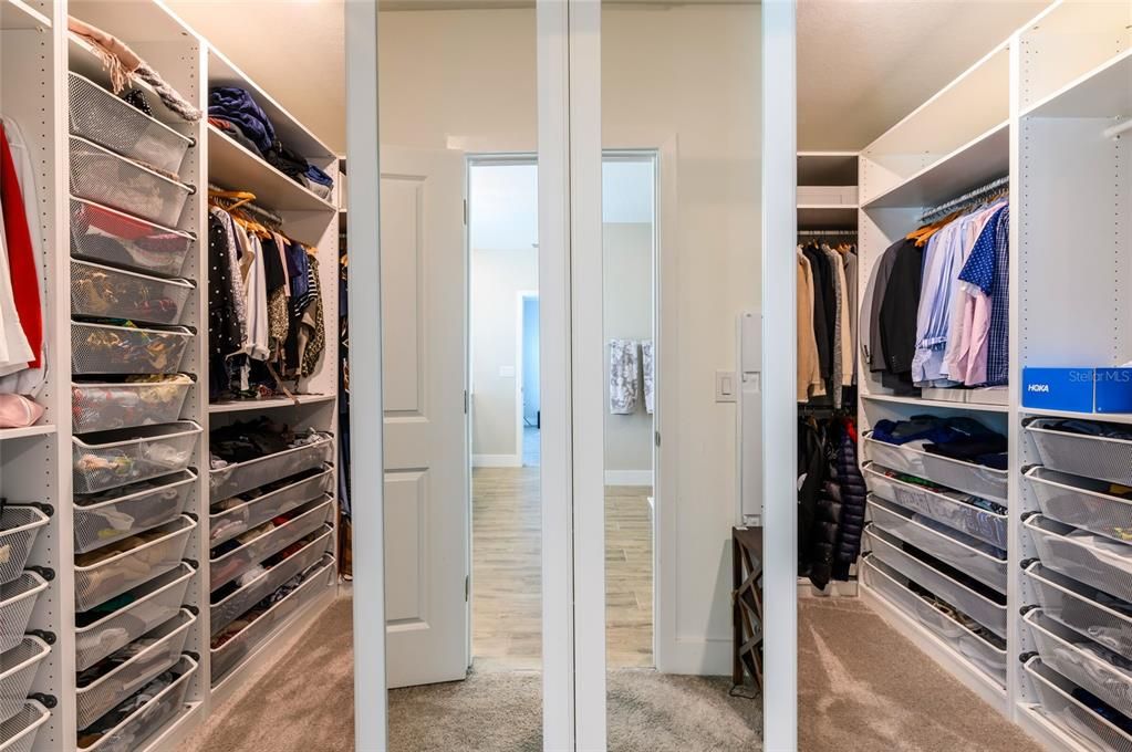 Huge and glamorous closet with organizers