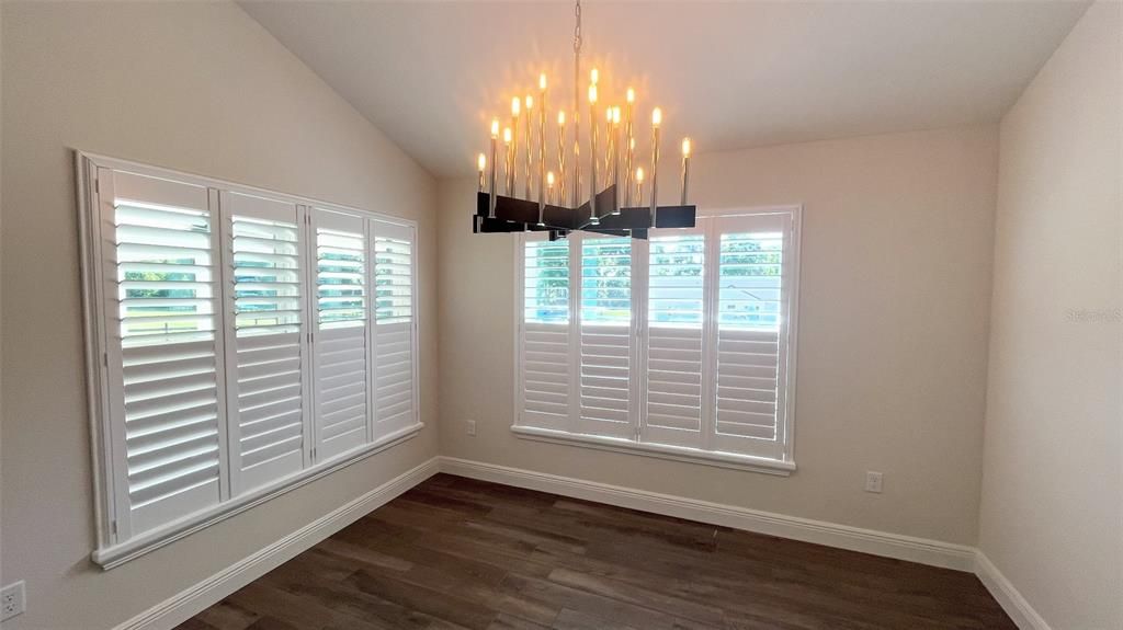 custom shutters throughout the home and in barn lounge